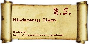 Mindszenty Simon névjegykártya